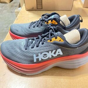 Hoka Charcoal and Crimson Athletic Shoes
